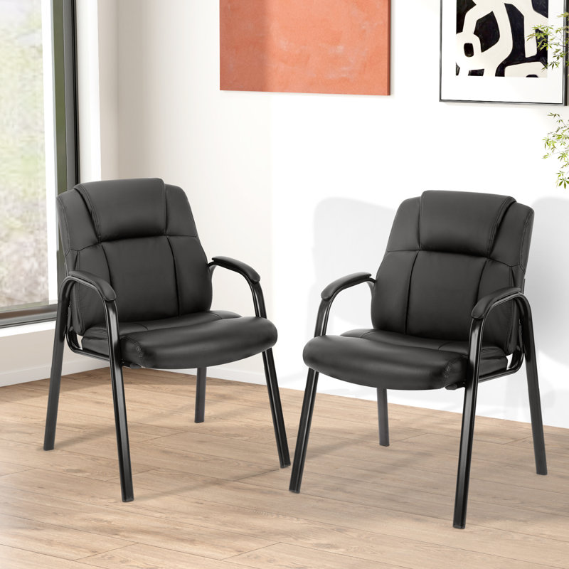 SIMENMAX Faux Leather Seat Waiting Room Chair with Metal Frame & Reviews Wayfair